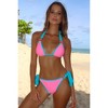 Moda Minx Contrast Cove 'Candy & Sky' Tie Side Crystal Bikini Bottoms - 3 of 4