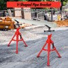 V-Head Pipe Stand - 2500 Lbs Capacity | Fits 1/2" to 12" Pipes, 20"-37" Adjustable Height, Heavy-Duty Folding Design - 2 of 4
