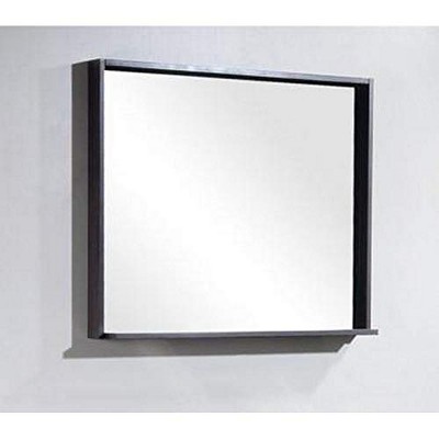 Kube Bath Bliss 38Inch Framed Mirror With Shelve - Gray Oak Finish