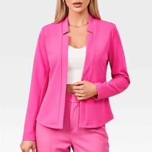 Women's Blazer Business Casual Open Front Notch Collar Suit Jacket Lightweight Collarless Work Office Outfits Dressy Blazer - 1 of 4