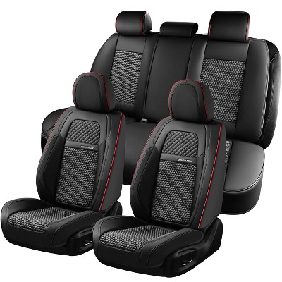 Grey and red seat covers sales