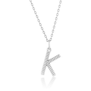 Bella Silver Sterling Silver, Rigid Design Initial 18" Pendant Necklace - 1 of 2