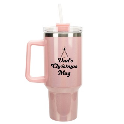 100 North Dad's Christmas Mug Love Tree Wrap-Around 40 Oz. Stainless Steel Water Bottle Coffee Mug, Spill & Leak Resistant, Travel Tumbler with