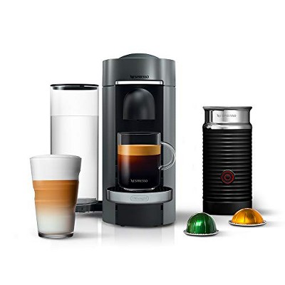 Nespresso VertuoPlus Deluxe Coffee and Espresso Maker Bundle with Aeroccino Milk Frother by De'Longhi Titan