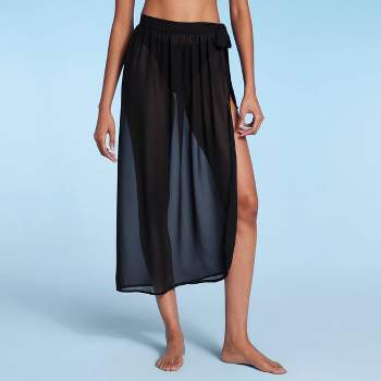 Women's Smocked Waist Side Slit Cover Up Pants - Shade & Shore™ : Target