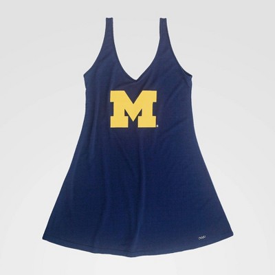 NCAA Michigan Wolverines Slip Dress - Navy L
