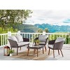 4pc All-Weather Wicker Athens Outdoor Conversation Set with 35" Coffee Table - Brown - Alaterre Furniture: Weather-Resistant Patio Ensemble - 2 of 4