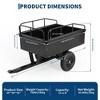 750 LB Heavy Duty Steel Dump Cart Trailer - 15 Cu Ft Capacity Tow Behind Utility Trailer for ATV,Lawn Tractor,Riding Mower - Removable Tailgate - 2 of 4