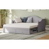 APRILSOUL Twin Size Wood Daybed with 2 Storage Drawers ,Wooden Sofa Bed with Handrail for Living Room Bedroom - 3 of 4