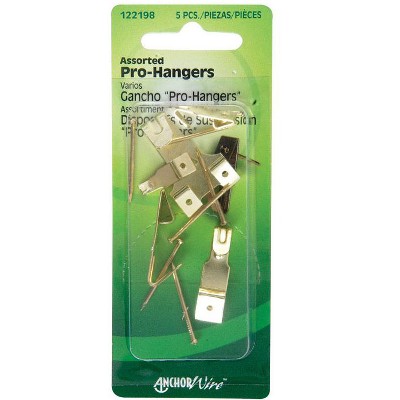 Hillman AnchorWire Brass-Plated Gold Assorted Picture Hanger 40 lb 5 pk (Case of 10)