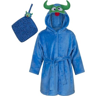 Rising Star Baby Boys and Girls Bath Robe Spa Set with Baby Washcloth, Ages 0-24 months
