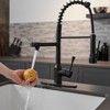 Single-Handle Pull-Down Sprayer 2-Spray High Arc Kitchen Faucet with Deck Plate in Matte Black - 4 of 4