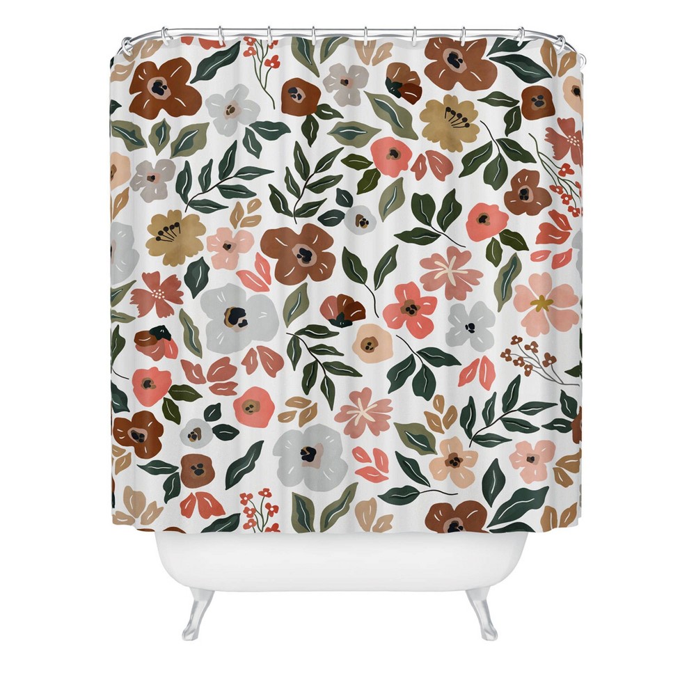 Photos - Shower Curtain Simple Flowery Garden 01  - Deny Designs: Polyester Microfiber, Machine Washable, Ring Top