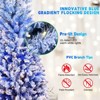 SEVOBAL 6ft Christmas Tree Gradient Flocked Pencil Tree Xmas Tree Lush Full Artificial Narrow Holiday Decor Indoor Sturdy, Blue, 25.4"*22.9"*96.5" - 4 of 4