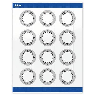 Avery Labels, 2" Diameter, Silver-Metallic Black, Glossy, 120ct