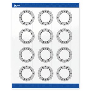 Avery Labels, 2" Diameter, Silver-Metallic Black, Glossy, 120ct - 1 of 4