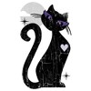 Girl's Lost Gods Halloween Full Moon Cat Heart T-Shirt - 2 of 4