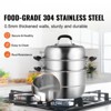 VEVOR Steamer Pot 11in/28cm, 3 Tier Steamer Pot for Cooking with 8.5QT Stock Pot, Vegetable Steamer & 2 Steaming Tray - 3 of 4