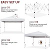 10x10ft Easy Pop-Up Canopy, Commercial Pop-Up Gazebo Tent, Waterproof Outdoor Screen Tent with Mesh Mosquito Netting Side Walls for Parties, Camping - 2 of 4