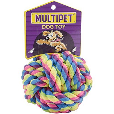 Multipet Nuts for Knots Ball Medium Dog Toy Assorted Colors