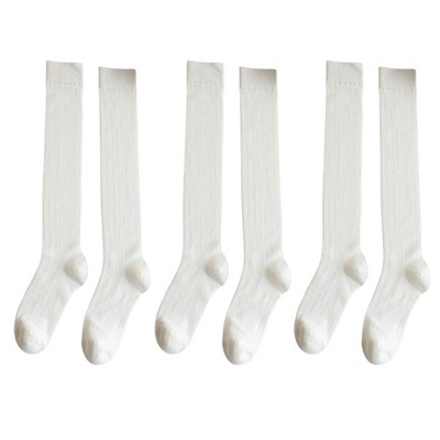 Anna-Kaci Women's 3-Pack Knee-High Ribbed Socks with Soft Stretch Knit Fabric and Lightweight Everyday Comfort