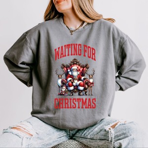 Simply Sage Market Waiting For Christmas Vintage Lightweight Garment Dyed Sweatshirt - 1 of 3