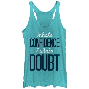 Women's CHIN UP Inhale Confidence Exhale Doubt Racerback Tank Top - 1 of 3
