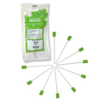 Toothette Plus 6 Inch Length Oral Swab with Green Foam Tip 6072, 10 Ct