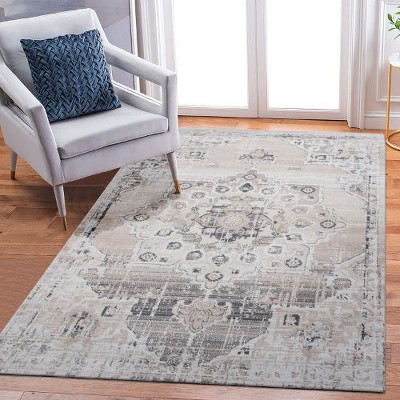 Kumasinova Trendy Stain-Resistant Area Rug – Non-Shedding Living Room Rug, Medallion Rugs for Living Room, Kid & Pet-Friendly, Boho Washable Rugs