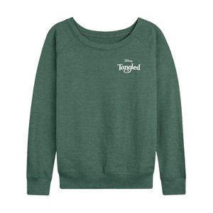 Women's - Disney Princess - Princess Rapunzel Lightweight French Terry Wide Neck Long Sleeve Shirt - 1 of 4