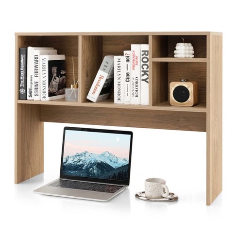 Costway 29 in. Tall Engineered Wood White Desk Bookshelf Desktop