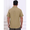 INSPIRE CHIC Men's Fishing Summer Short Sleeve Solid Cargo Shirts - 3 of 4