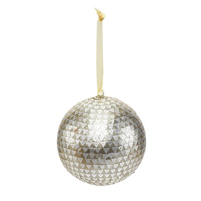 HomeRoots Set of Four Silver And Gold Handcrafted Shatterproof Ball Ornaments