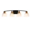 LNC Jacqueling Polished Gold and Matte Black Bathroom Vanity Light with Clear Glass, Modern, 3-Light, 4-Light - 3 of 4