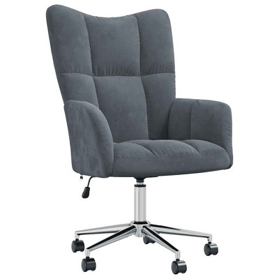 vidaXL Relaxing Chair Light Gray Velvet (100% polyester), steel Standard - Dark Gray