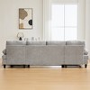 Mocamel U-shaped Sectional Sofa 103.5" Chenille Fabric Couch with Dual Chaise Lounges, Storage Pockets and Armrest Pillows for Living Room - 4 of 4