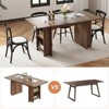 Homhougo 63 Inch Farmhouse Dining Table with 4 Storage Shelves, Seats 4-6 Walnut - 4 of 4