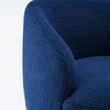 Velvet Fabric Swivel Accent Armchair Barrel Chair With Black Powder Coating Metal Ring,Blue - 2 of 4
