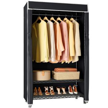VIPEK V1C Portable Closets 3-Tier Garment Racks, Black Clothing Rack with Oxford Fabric Cover