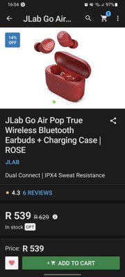Jlab Go Air Pop True Wireless Earbuds Black