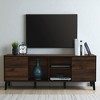Mid Century TV Stand with 2 Cabinets & 3 Open Shelves, Media Console for TVs up to 70'', Entertainment Center for Living Room, Bedroom - 2 of 4