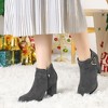Allegra K Women's Buckle Side Zip Chunky Heels Ankle Booties - 2 of 4