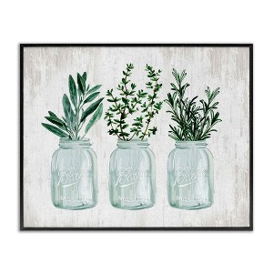 Stupell Industries Kitchen Herb Trio Garden Spices Country Glass Jars, 24" x 30" - 1 of 4