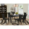 HomeStock 7-Piece Black Finish Solid Wood Top Dining Table with 6 Parson Chairs - 2 of 4