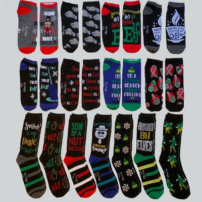 Men's Elf 15 Days of Socks Advent Calendar 15pk - 6-12