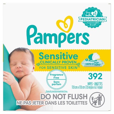 Image of Pampers Sensitive Baby Wipes - 392ct