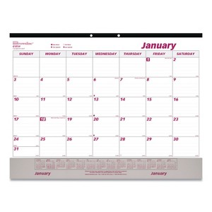 Monthly Desk Pad Calendar, 22 x 17, White/Burgundy Sheets, Black Binding, Clear Corners, 12-Month (Jan to Dec): 2026 - 1 of 4