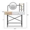 GlasFlength Makeup Vanity Tables Set with Mirror and Wireless Charging Station, Drawer and Shelves, for Bedroom, Multicolored, 40.55"*18.89"*50.4" - 2 of 4