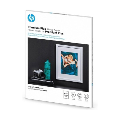HP 8.5x11 25ct Premium Plus Photo Glossy Printer Paper - White (CR670A)