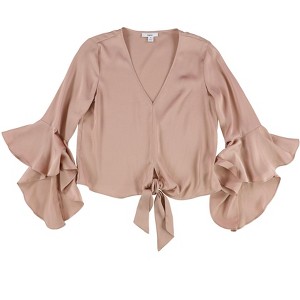 bar III Womens Tie-Front Knit Blouse - 1 of 2